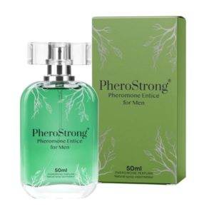 PheroStrong Entice – Parfum cu feromoni pentru barbati, cu note de patchouli, floare de portocal și bergamota - 50 ml