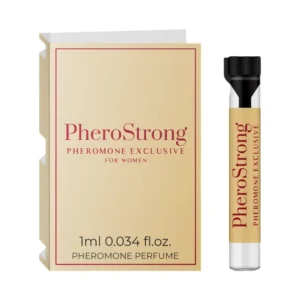 PheroStrong Exclusive – Mostra Parfum cu feromoni pentru femei, cu note de lemn de coacaze negre si iris - 1 ml