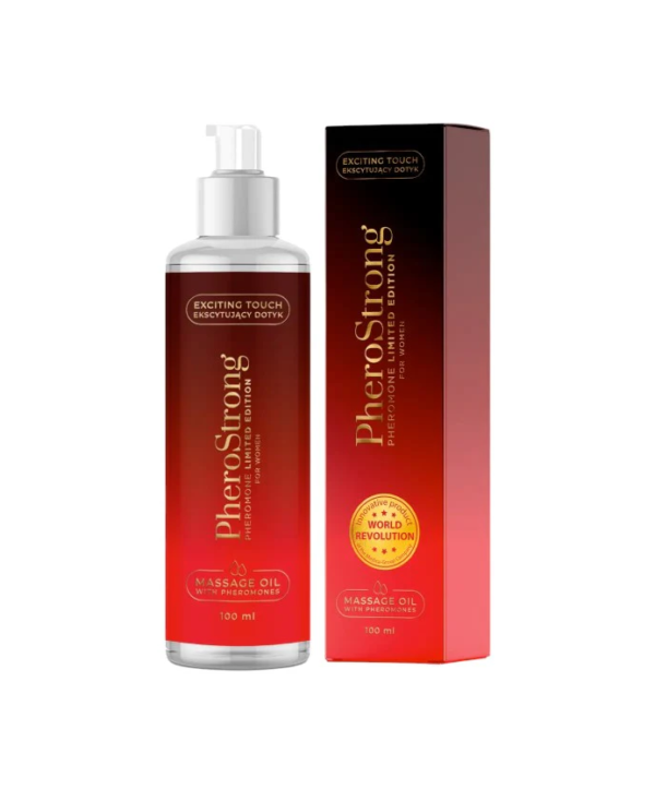 PheroStrong Limited Edition – Ulei de masaj erotic cu feromoni, uleiuri naturale si note de vanilie, pentru femei - 100 ml