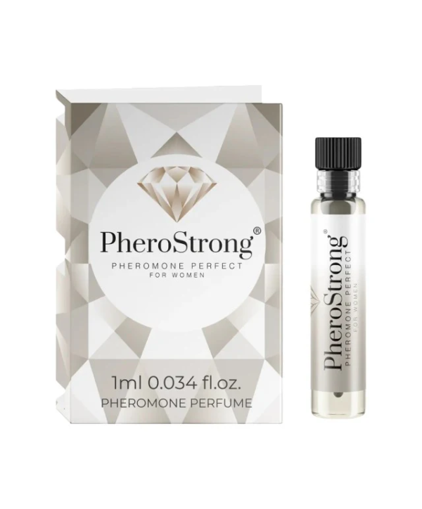 PheroStrong Perfect – Mostra Parfum cu feromoni pentru femei, cu note de litchi, ambra si trandafir - 1 ml