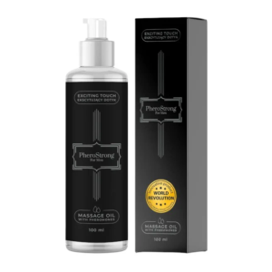 PheroStrong Massage – Ulei de masaj erotic cu feromoni, pe baza de uleiuri naturale si unt de cacao, pentru barbati - 100 ml