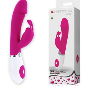 Pretty Love Gene Purple – Vibrator Rabbit Waterproof, Silicon Premium, 20.4 cm, Ø 3.6 cm