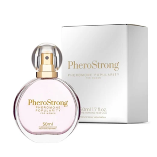 PheroStrong Popularity – Parfum cu Feromoni Femei, Zmeură • Căpșuni • Bujor • Mosc, 50 ml