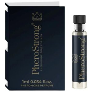 PheroStrong King – Mostra Parfum cu feromoni pentru barbati, cu note patchouli si lemn de santal - 1 ml