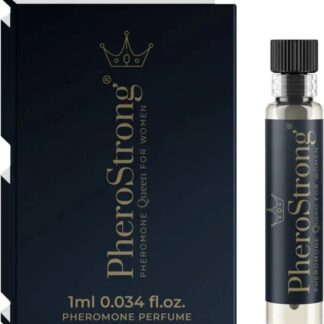 PheroStrong Queen – Mostra Parfum cu feromoni pentru femei, cu note de mosc, ambră si bujor - 1 ml