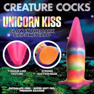 Creature Cocks Unicorn Kiss – Huge Dildo, Glow in The Dark, Silicon Premium, 21 cm
