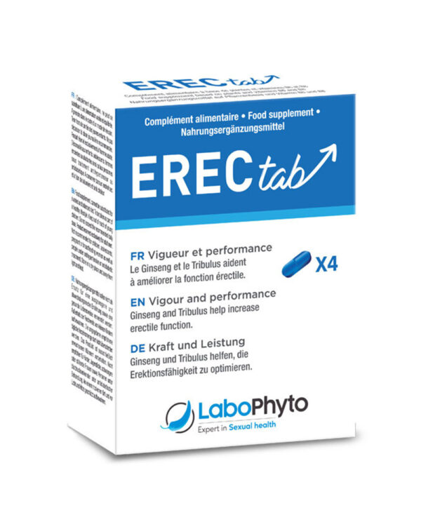 Erectab Labophyto – Capsule erecție puternica, cu Ashwagandha și Tribulus, suplimente potență și virilitate - 4 buc