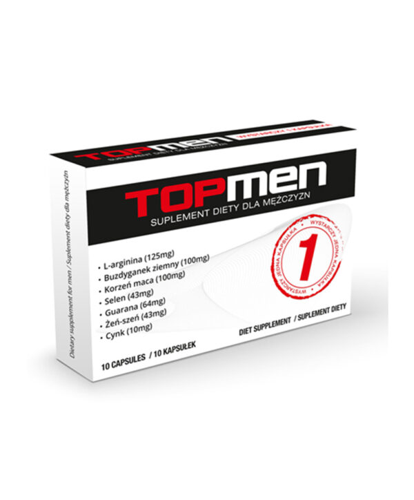 TopMen Plus – Capsule erectie puternica si crestere potenta, cu L-Arginina, Maca, Guarana - 10 buc