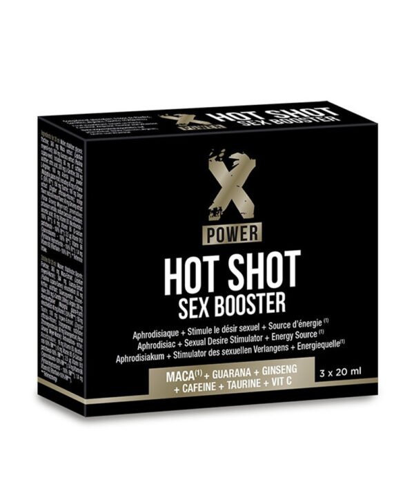 Hot Shot Sex Booster XPower – Bautura afrodisiaca crestere libido, cu Maca, Guarana, L-Carnitine, L-Arginine, unisex - 3 x 20 ml