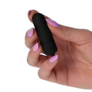Mini Bullet – Mini Vibrator Clitoris Waterproof, ABS Premium, negru, 5.5 cm, Ø 1.8 cm