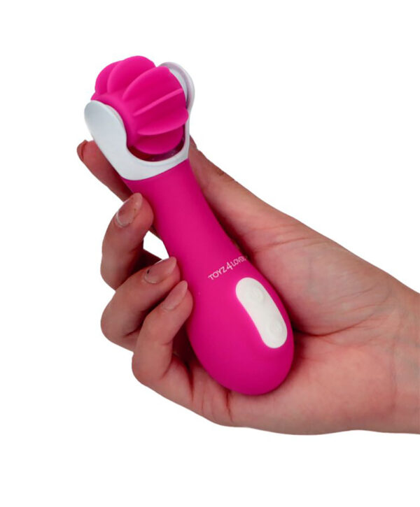 Crazy Tongue – Vibrator Clitoris Waterproof, ABS Premium si Silicon, rotativ, 13.6 cm, Ø 4.3 cm