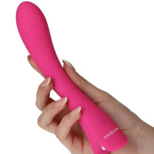 Roundish Plot – Vibrator Punctul G Waterproof, Silicon Premium, roz, 20 cm, Ø 3.5 cm