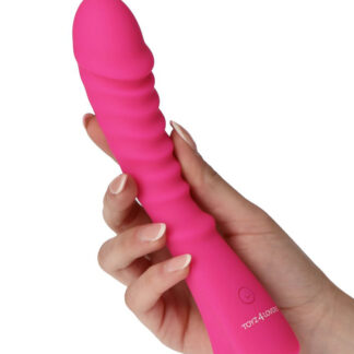 Real Wave – Vibrator Punctul G Waterproof, Silicon Premium, roz, 20 cm, Ø 3.5 cm