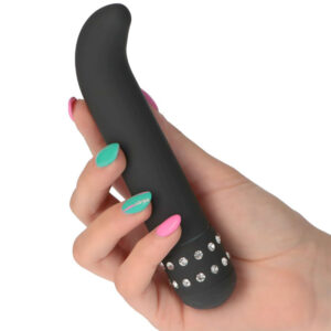 Diamonds Curve – Vibrator Punctul G Waterproof, ABS Premium, negru, 15.2 cm, Ø 2.7 cm