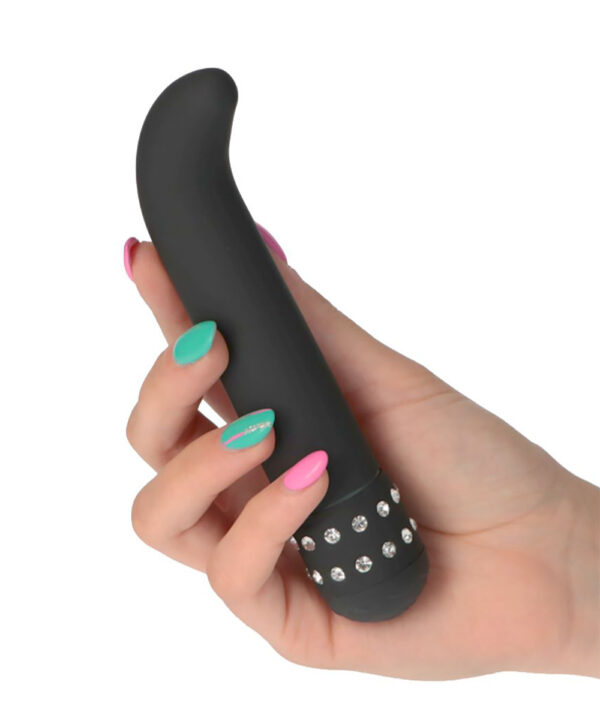 Diamonds Curve – Vibrator Punctul G Waterproof, ABS Premium, negru, 15.2 cm, Ø 2.7 cm