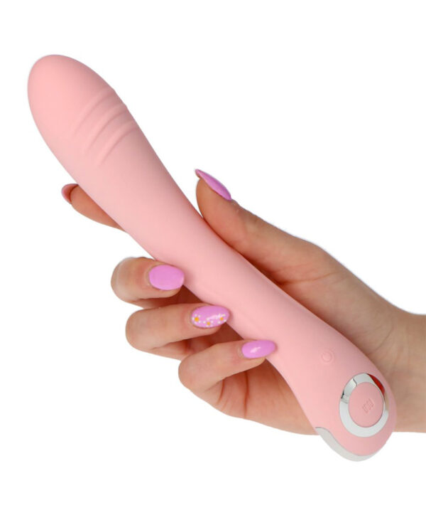 Best Mate – Vibrator Punctul G Waterproof, Silicon Premium, roz, 22 cm, Ø 4.5 cm