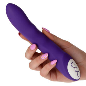Seeker – Vibrator Punctul G Waterproof cu Striatii, Silicon Premium, mov, 21 cm, Ø 3.5 cm