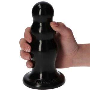 Olmo Butt Plug - Dop anal cu ventuza, negru, Large