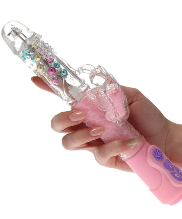 Pink Lady – Vibrator Rabbit Waterproof, Silicon Premium, 28.5 cm, Ø 3.2 cm