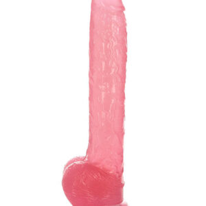 Golia - Huge Dildo XXL cu ventuza, roz transparent, 41 cm