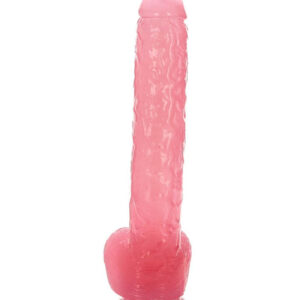 Golia - Huge Dildo XXL cu ventuza, roz transparent, 41 cm