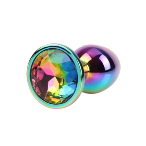 Rainbow Gem Butt Plug - Dop anal metalic, small Ø 2,7