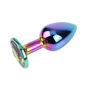 Rainbow Gem Butt Plug - Dop anal metalic, small Ø 2,7