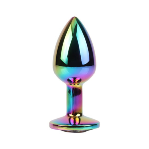 Rainbow Gem Butt Plug - Dop anal metalic, small Ø 2,7