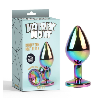 Rainbow Gem Butt Plug - Dop anal metalic, small Ø 2,7