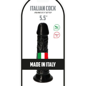 Rino - Dildo realistic cu ventuza, negru, 15 cm