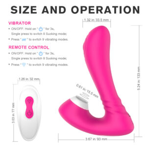 Sublime – Vibrator dublu cu telecomanda, stimulator punct G, suctiune