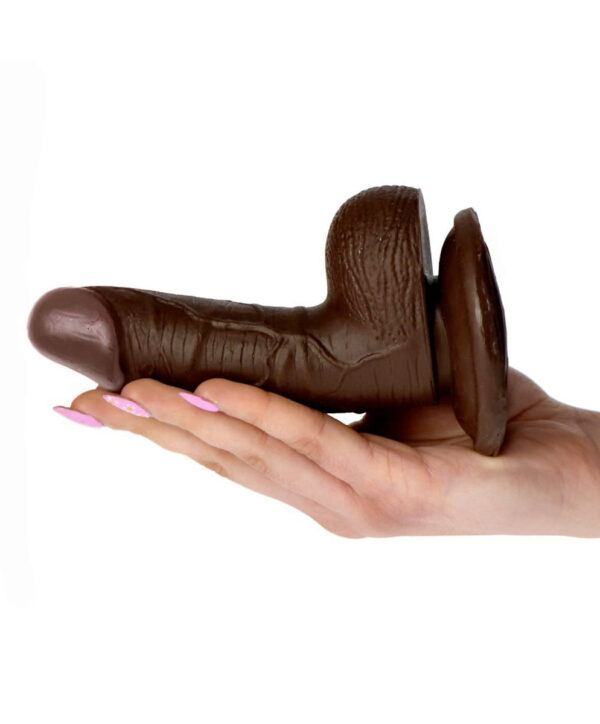 Flesh Sensation - Dildo realistic cu ventuza, maro, 13.5 cm