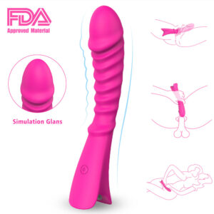 Real Wave – Vibrator Punctul G Waterproof, Silicon Premium, roz, 20 cm, Ø 3.5 cm