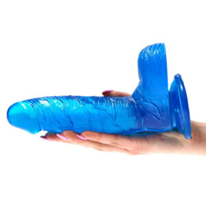 Clear Flavour- Dildo realistic cu ventuza, albastru 19 cm