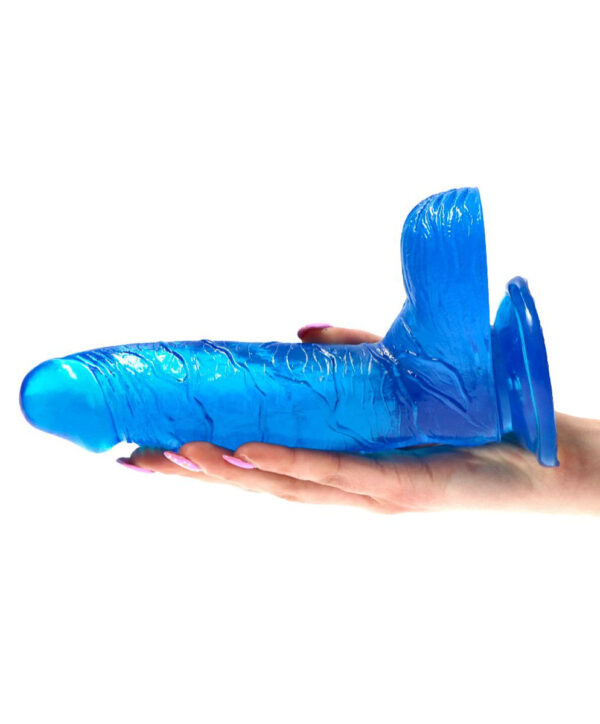Clear Flavour- Dildo realistic cu ventuza, albastru 19 cm
