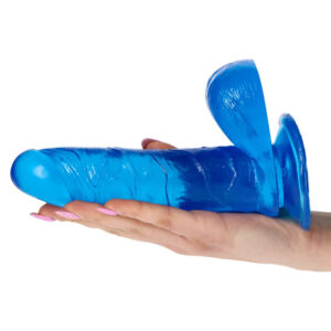 Clear Flavour - Dildo realistic cu ventuza, albastru, 16.5 cm