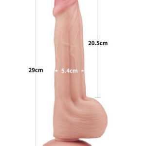 Lovetoy King Sized Sliding Skin - Huge Dildo XXL cu ventuza, 29 cm