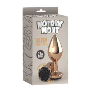 Evil Rose Butt Plug - Dop anal metalic, medium, auriu Ø 3,3 cm