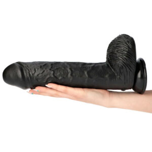 Spartaco - Dildo XXL cu ventuza, negru, 32.5 cm, Ø 6 cm
