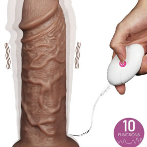 Lovetoy Ethan - Dildo XXL cu Vibratii si Ventuza, 26.6 cm, Ø 6.3 cm
