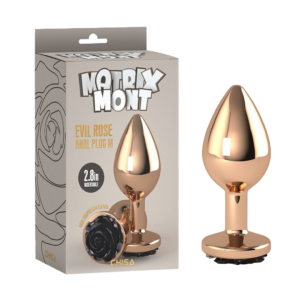Evil Rose Butt Plug - Dop anal metalic, medium, auriu Ø 3,3 cm