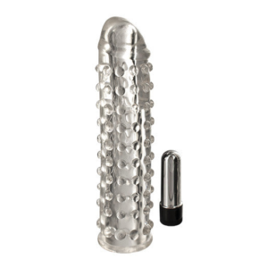 Breaker - Manson penis prelungitor cu vibratii, transparent