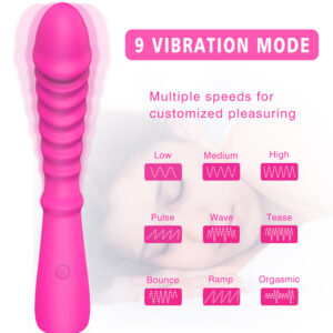 Real Wave – Vibrator Punctul G Waterproof, Silicon Premium, roz, 20 cm, Ø 3.5 cm