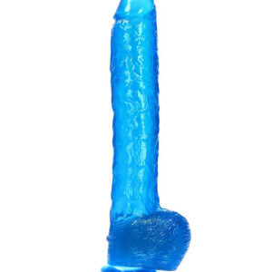 Golia - Dildo XXL cu ventuza, albastru transparent, 41 cm