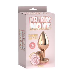 Spark Rose Butt Plug - Dop anal metalic, small, auriu Ø 2,7 cm