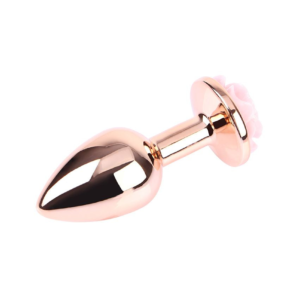 Spark Rose Butt Plug - Dop anal metalic, small, auriu Ø 2,7 cm