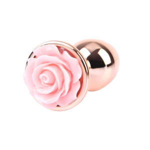 Spark Rose Butt Plug - Dop anal metalic, small, auriu Ø 2,7 cm