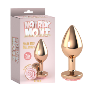 Spark Rose Butt Plug - Dop anal metalic, small, auriu Ø 2,7 cm