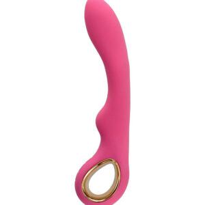 Wave Large – Vibrator Punctul G Waterproof, Silicon Premium, roz, 24 cm, Ø 3.6 cm