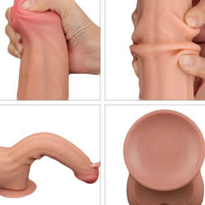 Lovetoy King Sized Sliding Skin - Huge Dildo XXL cu ventuza, 29 cm